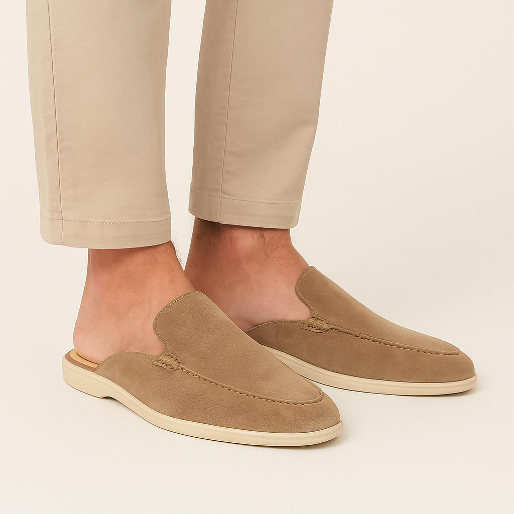 Men's Suede Slip-On Mules – Smart Casual Summer Footwear