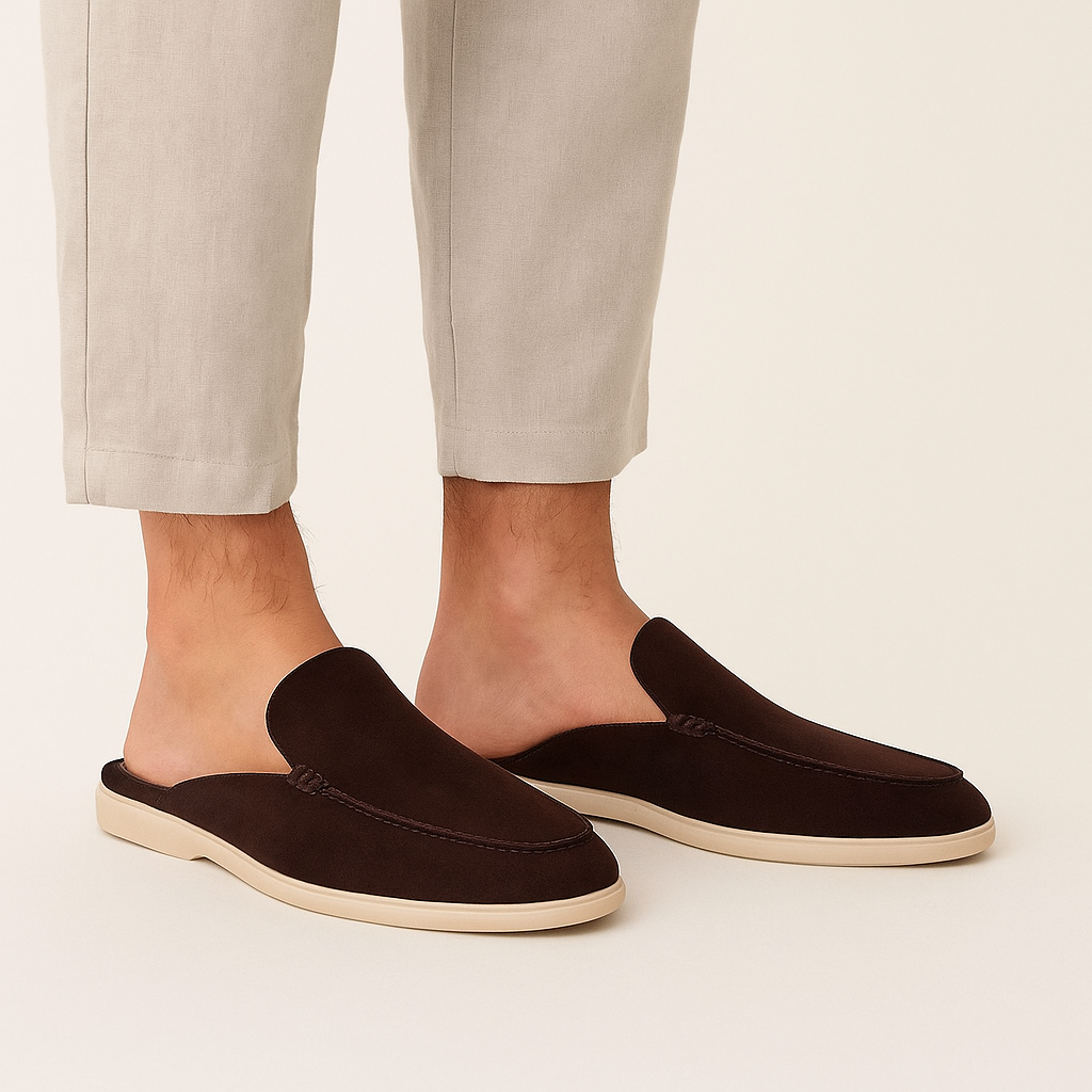 Men's Suede Slip-On Mules – Smart Casual Summer Footwear