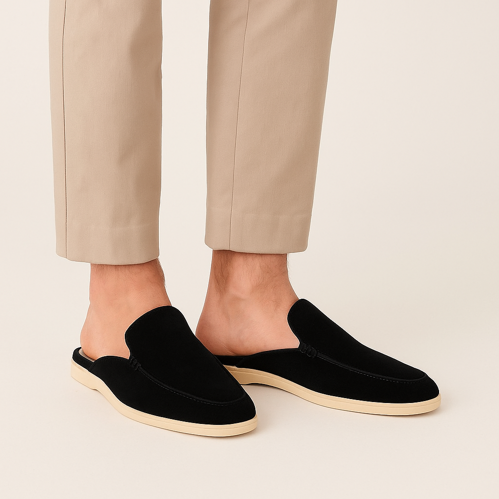 Men's Suede Slip-On Mules – Smart Casual Summer Footwear