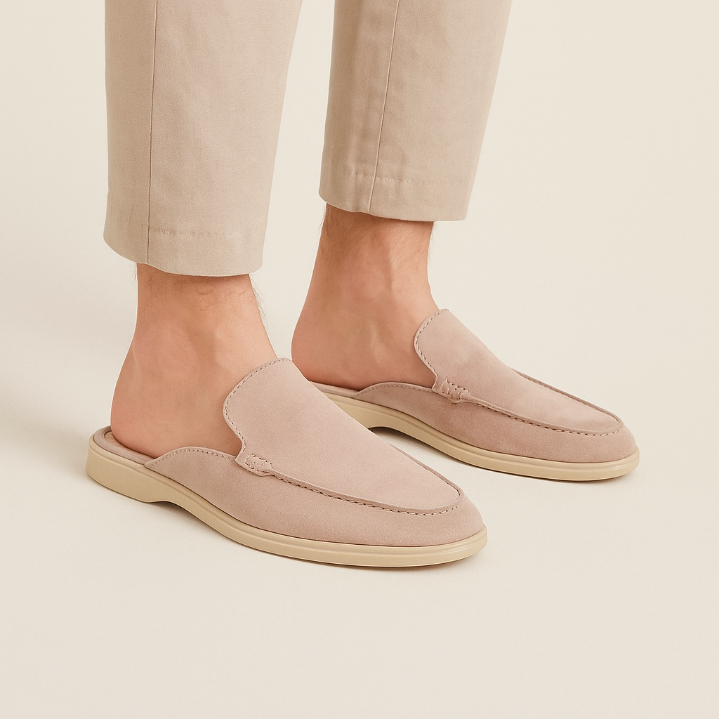 Men's Suede Slip-On Mules – Smart Casual Summer Footwear