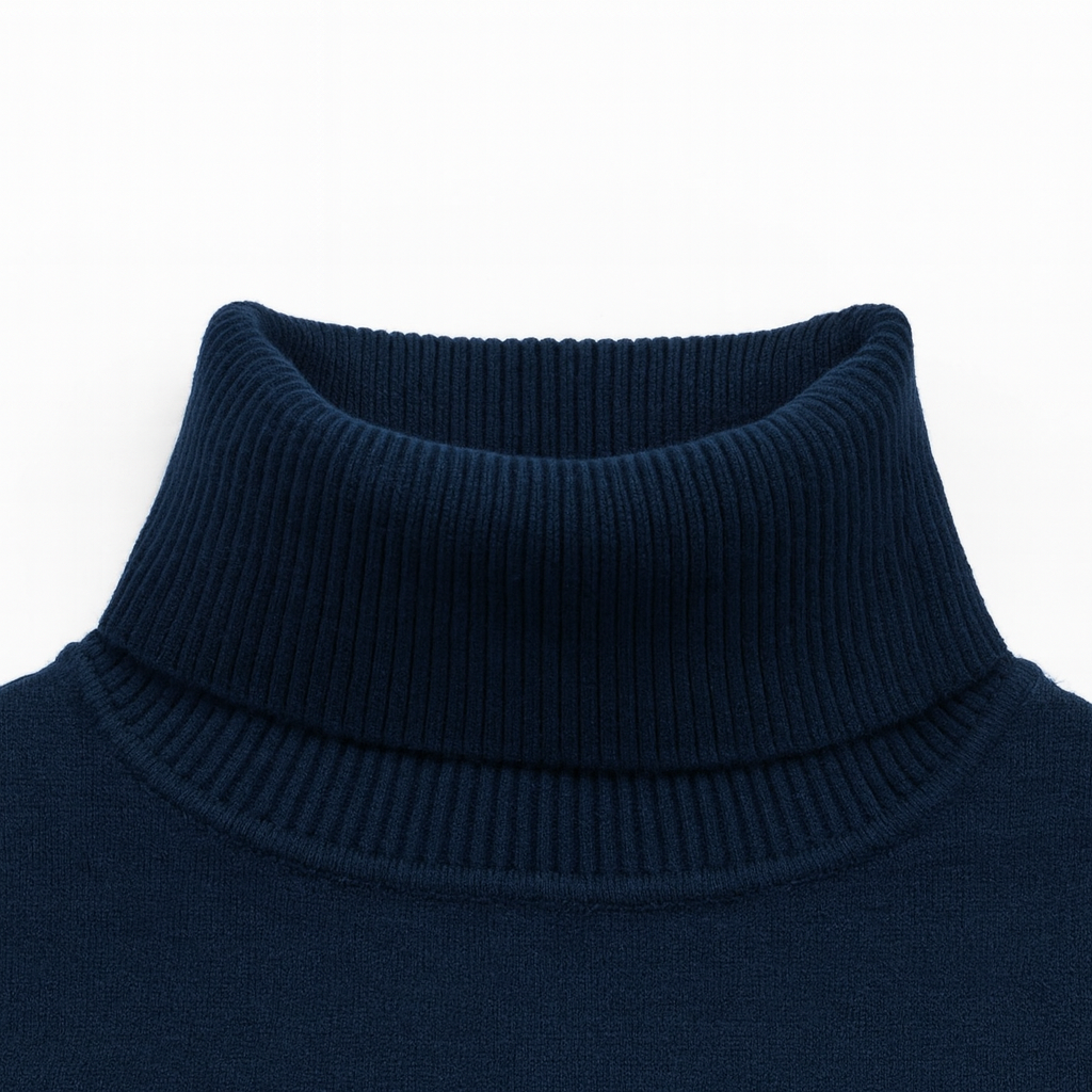 Men’s Casual Roll-Neck Knit Jumper – Lightweight Smart Layering