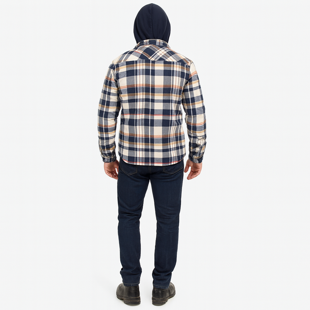 Men’s Checked Wool-Look Winter Jacket – Warm Patterned Layer