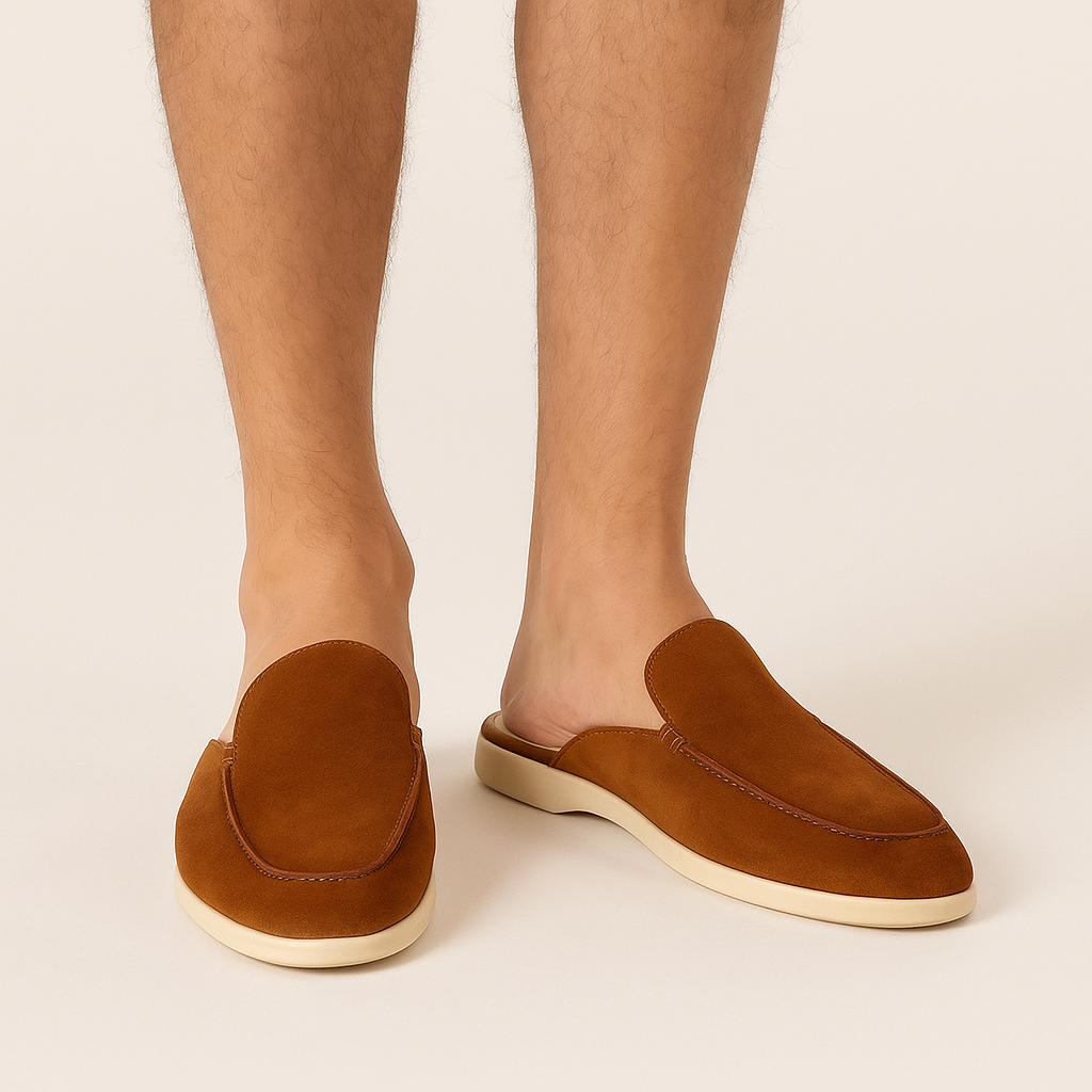 Men's Suede Slip-On Mules – Smart Casual Summer Footwear
