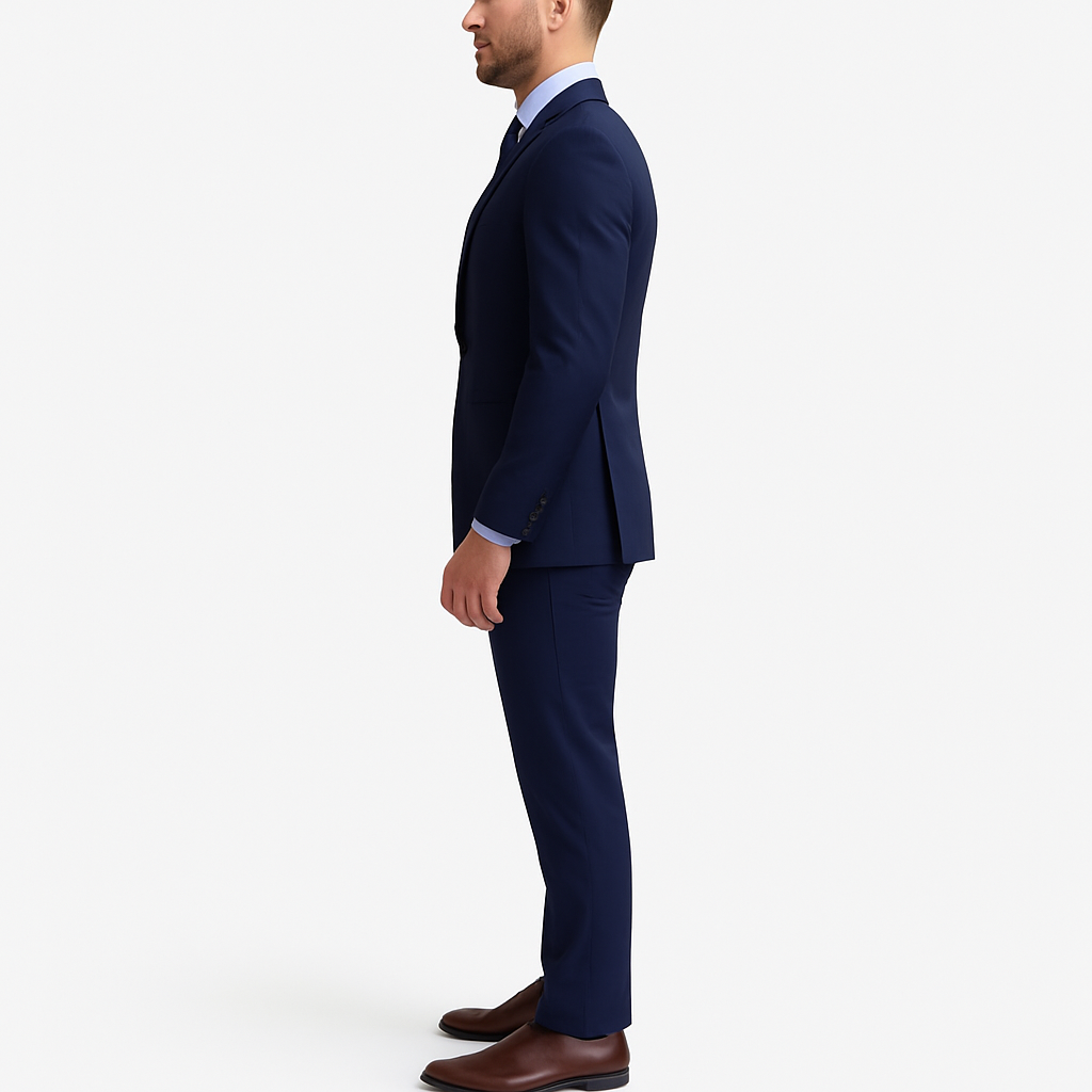 Men’s 2-Piece Stand Collar Suit – Tailored Slim-Fit Tailoring