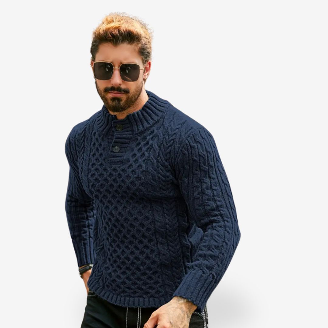 Men’s Premium Knitted Jumper – Warm Wool Blend, Soft Crew-Neck