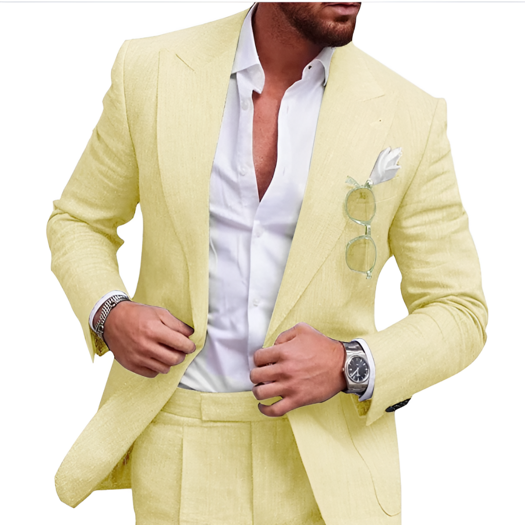 Lightweight Linen Two-Piece Suit for Men – Summer Tailored Set
