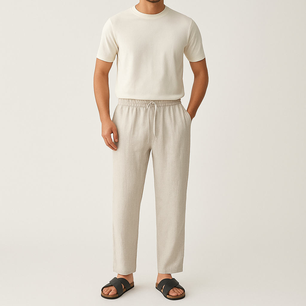 Men's Loose Fit Linen Trousers – Summer Smart Casual Style