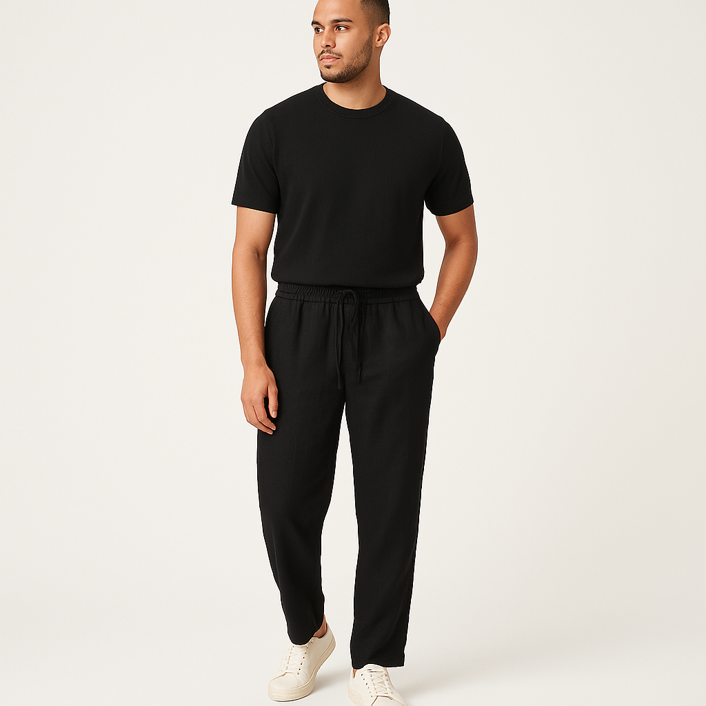 Men's Loose Fit Linen Trousers – Summer Smart Casual Style