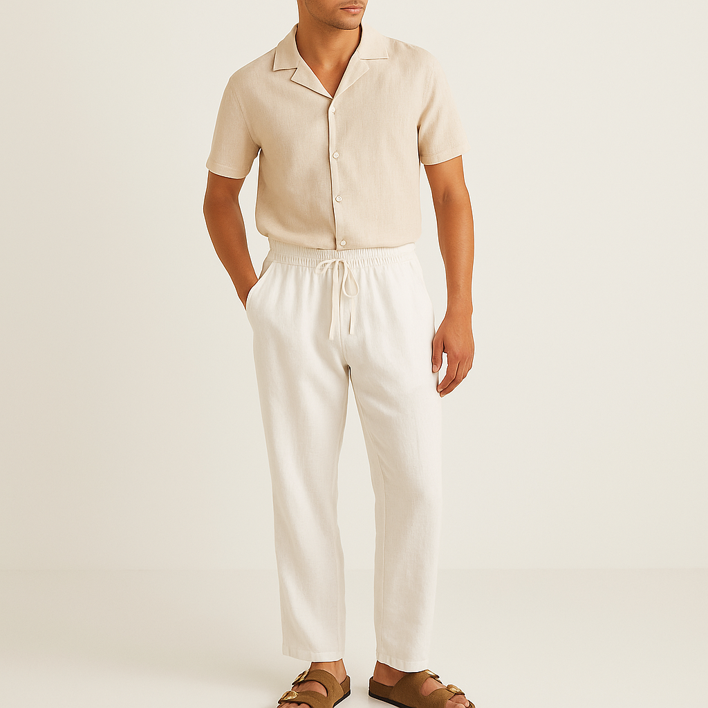 Men's Loose Fit Linen Trousers – Summer Smart Casual Style