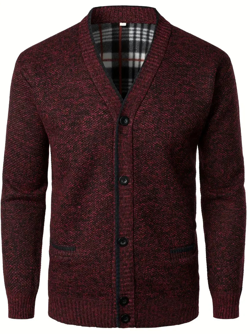 Men’s Classic V-Neck Button Vest – Smart Knit Layer