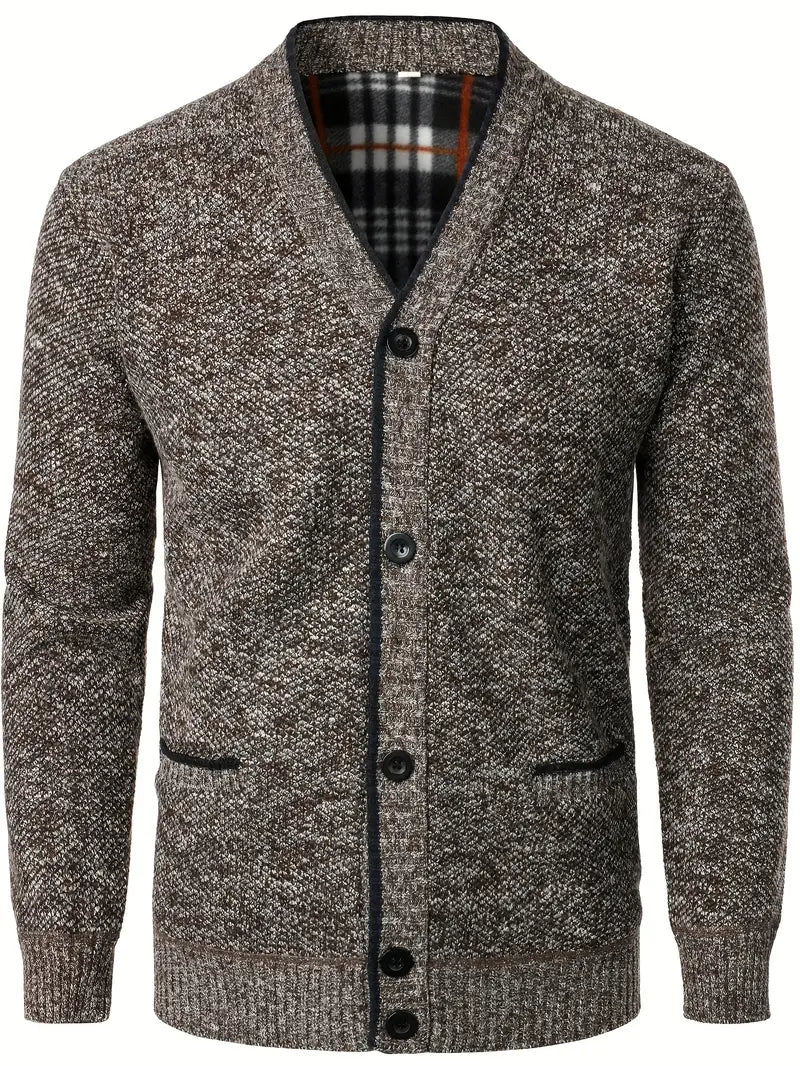 Men’s Classic V-Neck Button Vest – Smart Knit Layer