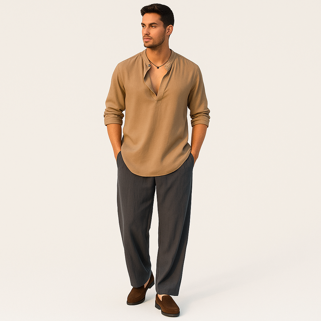 Men's Short Sleeve Cotton Shirt – Lightweight Summer Casual