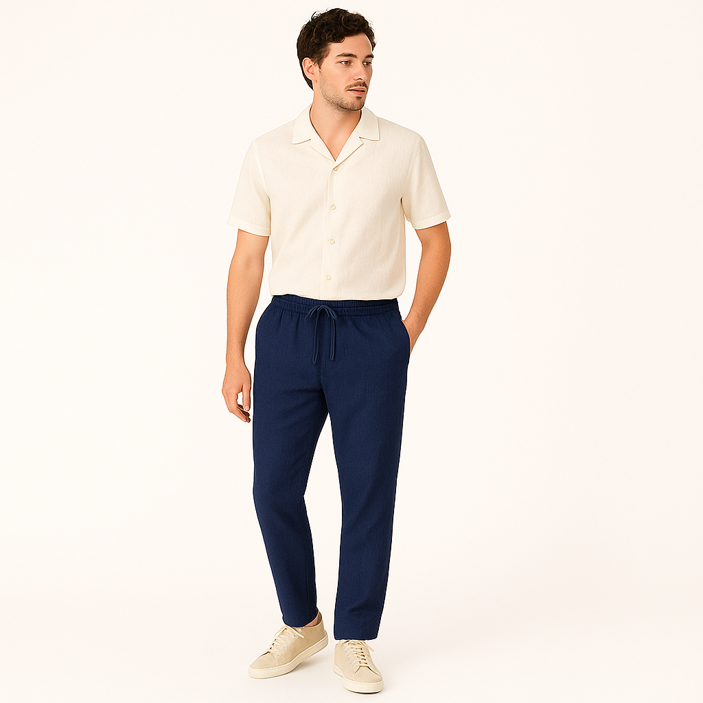 Men's Regular Fit Linen Trousers – Classic Summer Smart Casual