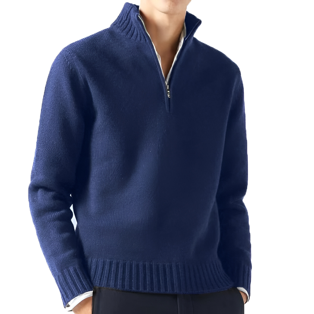 Men’s Roll-Neck Knit Jumper – Lightweight Smart Autumn Layer