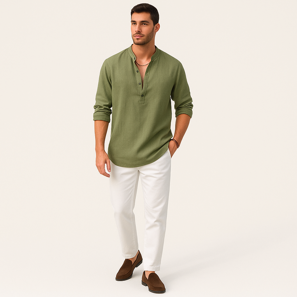 Men's Short Sleeve Cotton Shirt – Lightweight Summer Casual