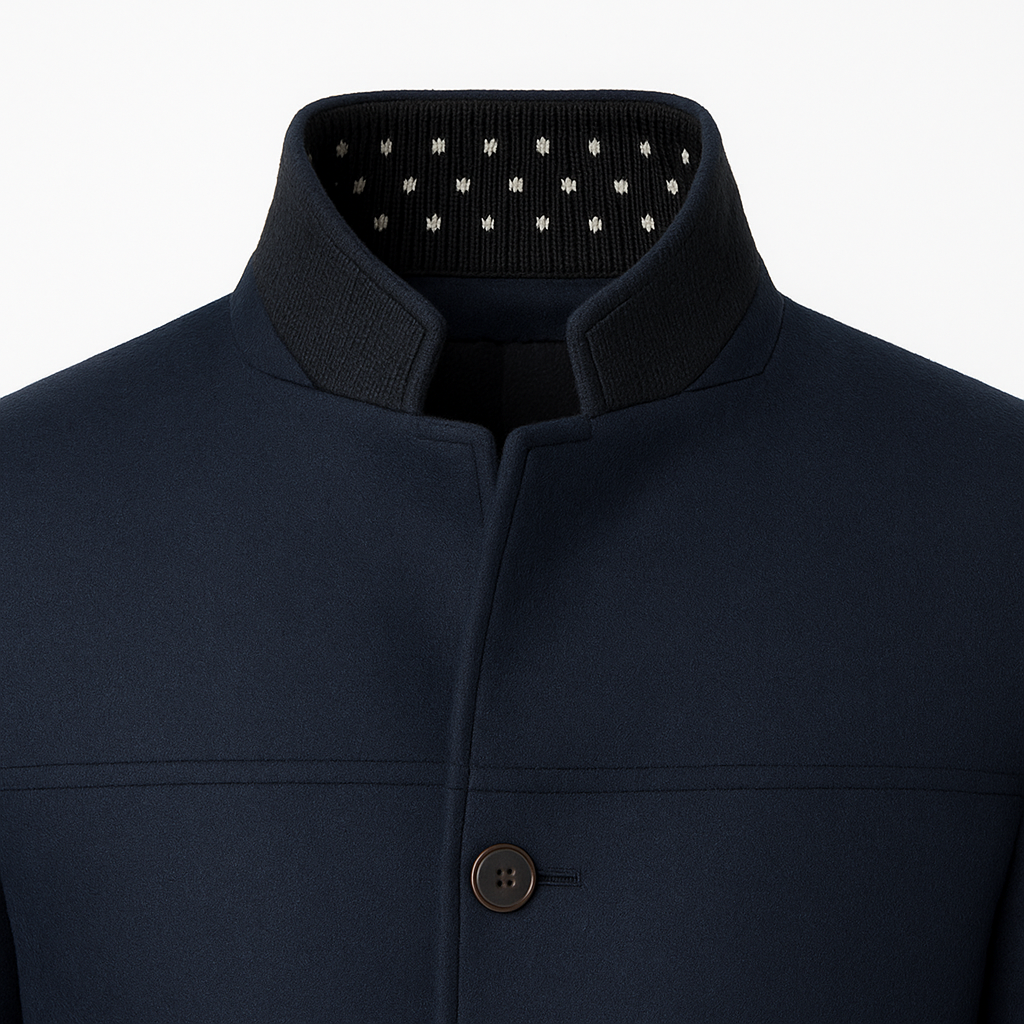 Men’s Wool-Cashmere Coat with Detachable Scarf – Smart Winter Layer