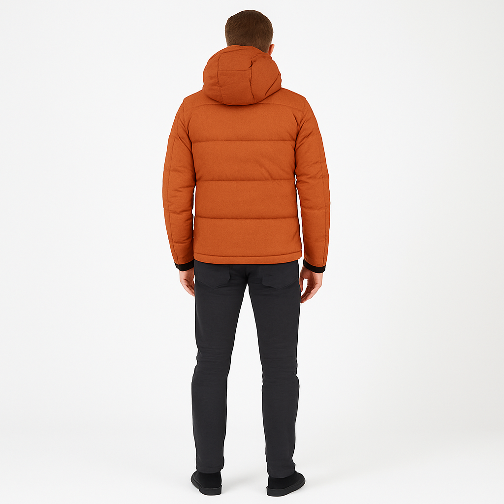Men’s Warm Down Padded Parka with Hood for Cold UK Winters