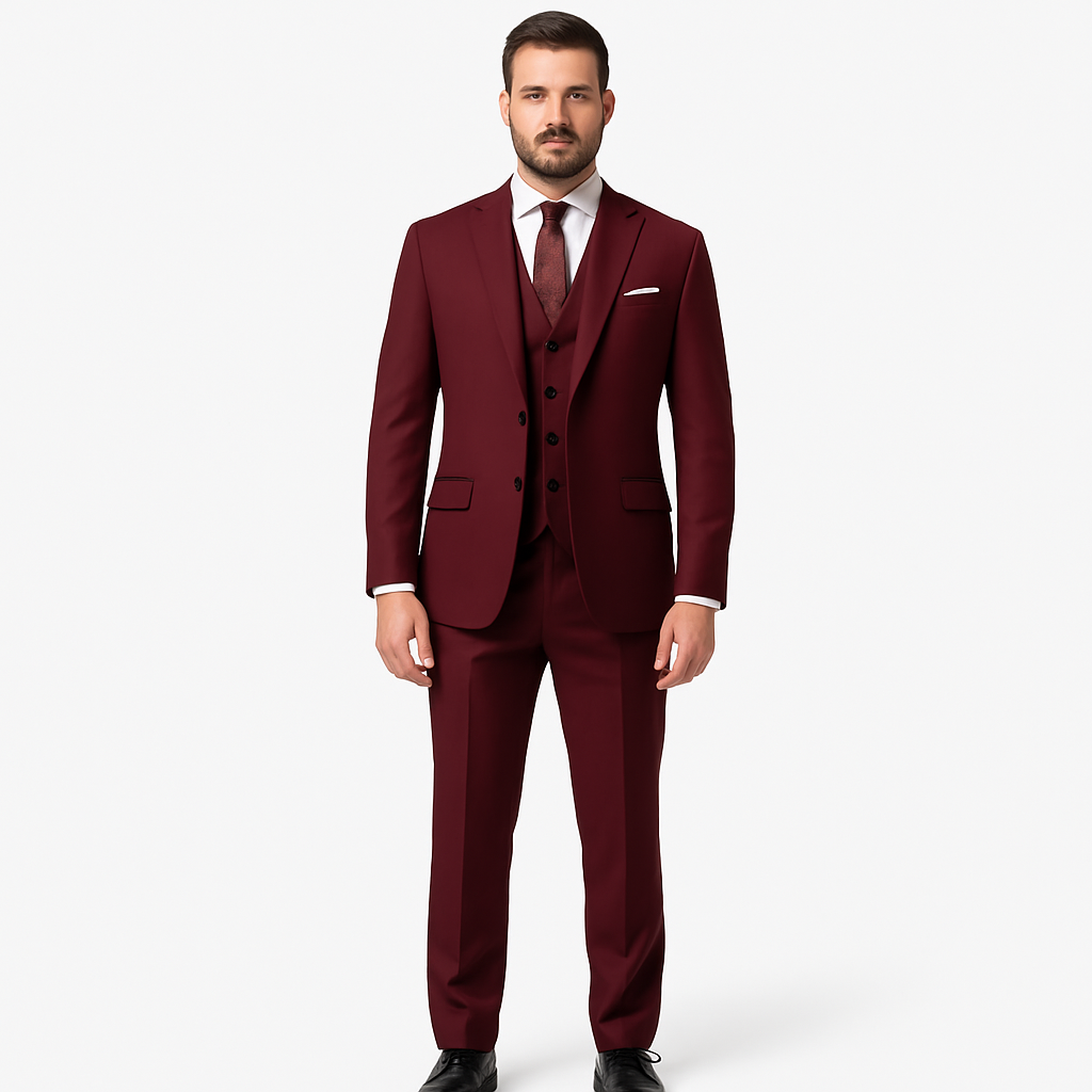 Men’s Elegant 3-Piece Suit – Tailored Waistcoat Set, Slim-Fit Formal