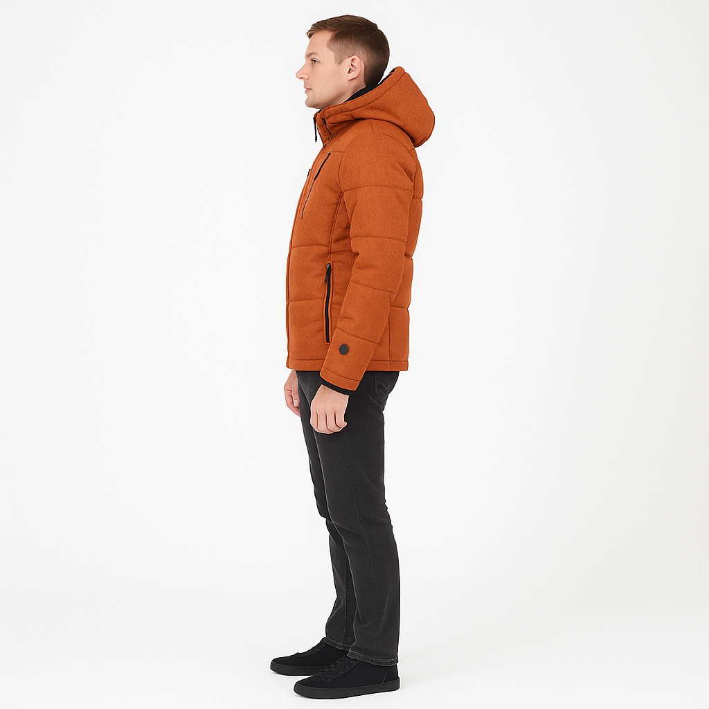 Men’s Warm Down Padded Parka with Hood for Cold UK Winters