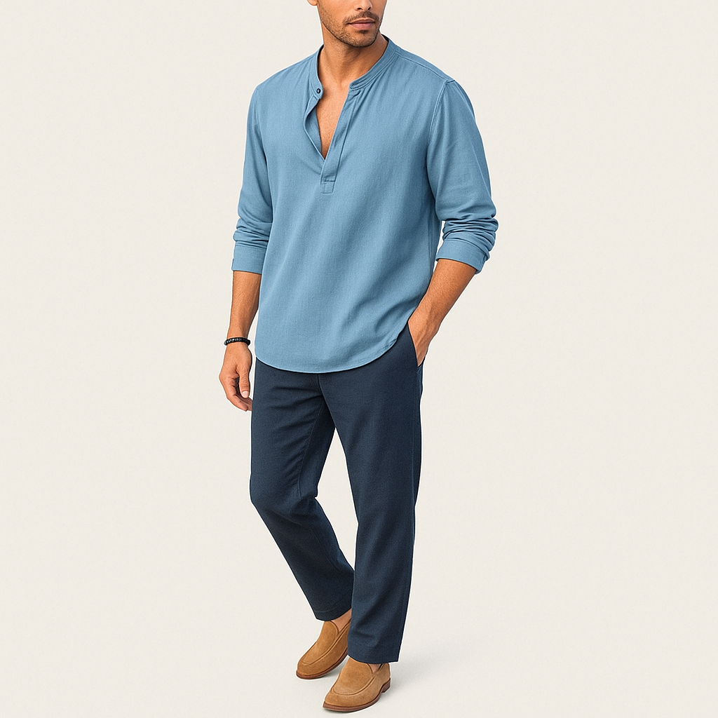 Men's Short Sleeve Cotton Shirt – Lightweight Summer Casual