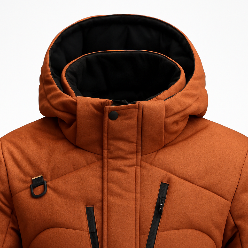 Men’s Warm Down Padded Parka with Hood for Cold UK Winters