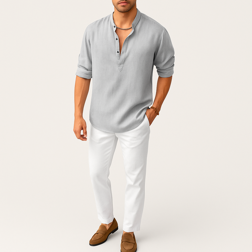Men's Short Sleeve Cotton Shirt – Lightweight Summer Casual