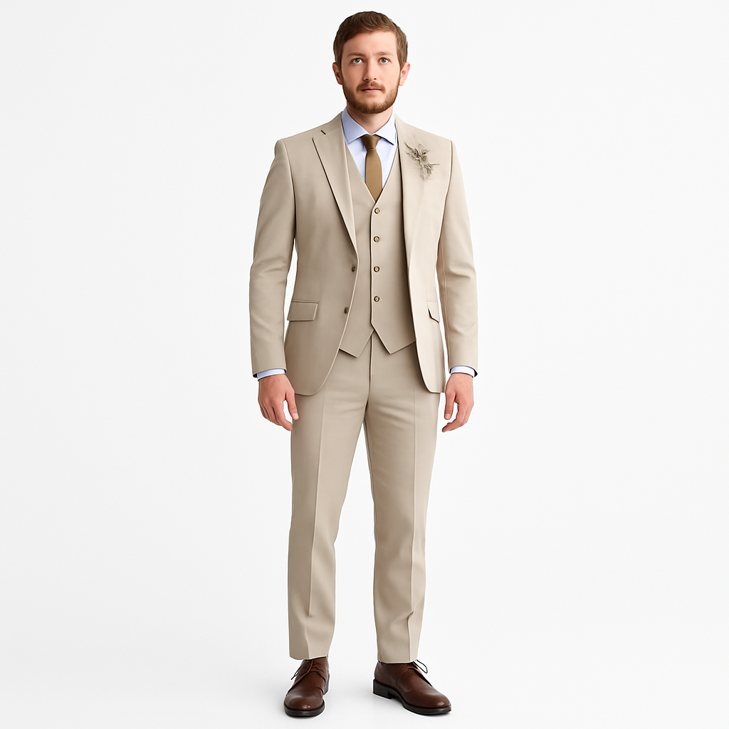 Men’s 3-Piece Suit – Tailored Waistcoat Set, Slim-Fit Formal Wear
