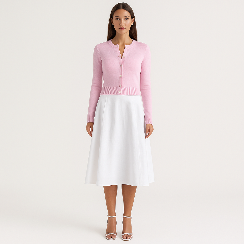 Women's Cropped Knit Cardigan – Lightweight Spring Layer