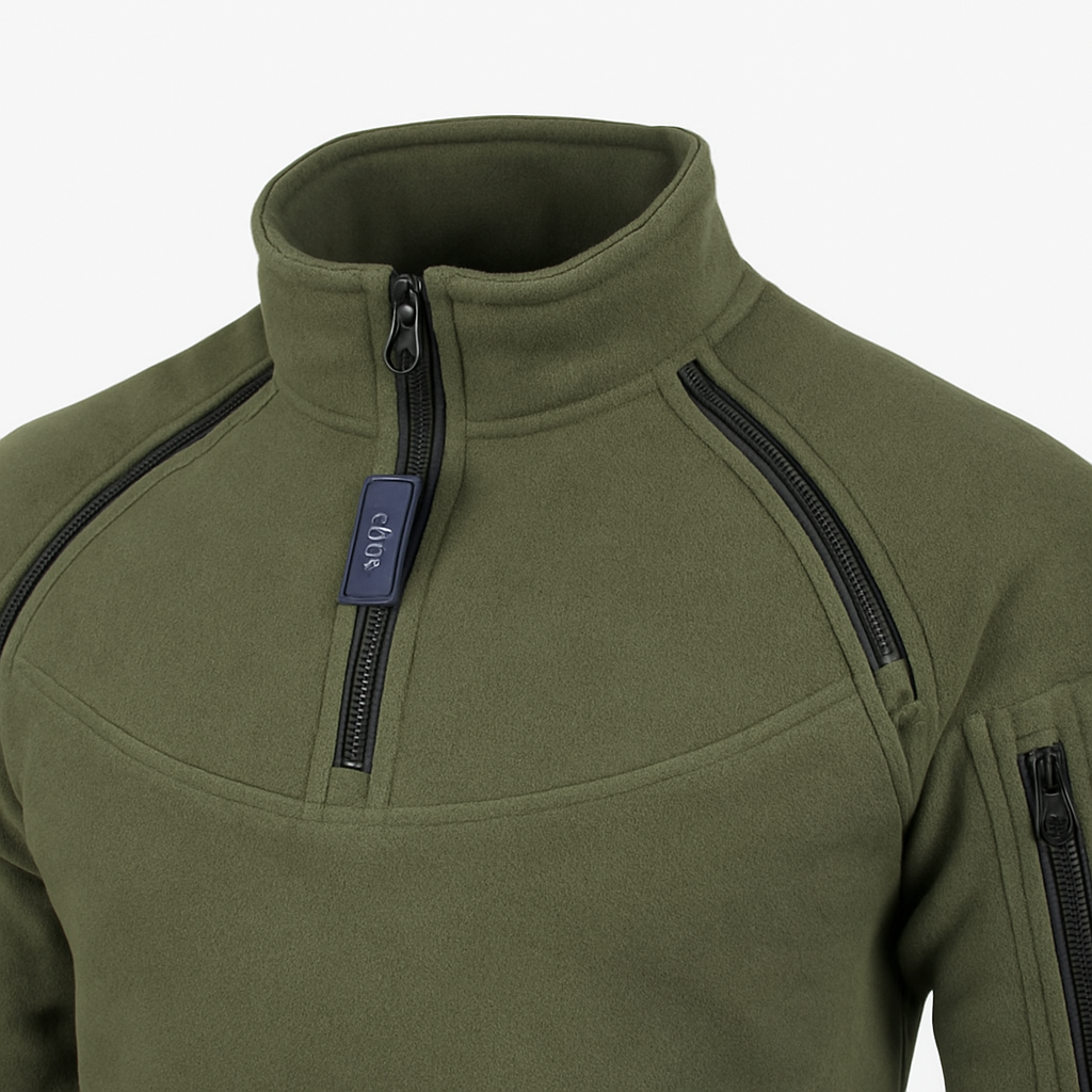 Men’s Tactical Thermal Jumper – Waffle Knit, Half-Zip, Casual Outdoor