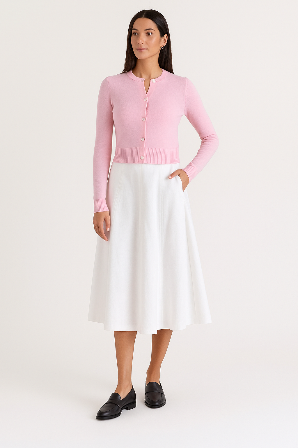 Women's Cropped Knit Cardigan – Lightweight Spring Layer