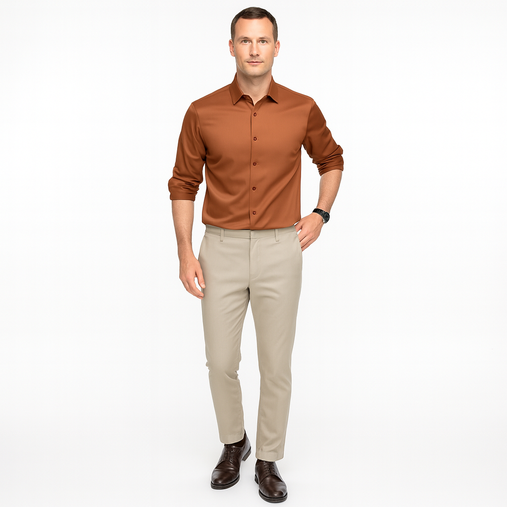 Men’s Luxury Silk Shirt – Elegant Business Casual, Breathable