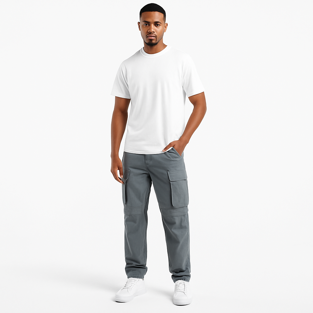 Men’s Relaxed Cargo Trousers – Multi-Pocket Smart-Casual Pants