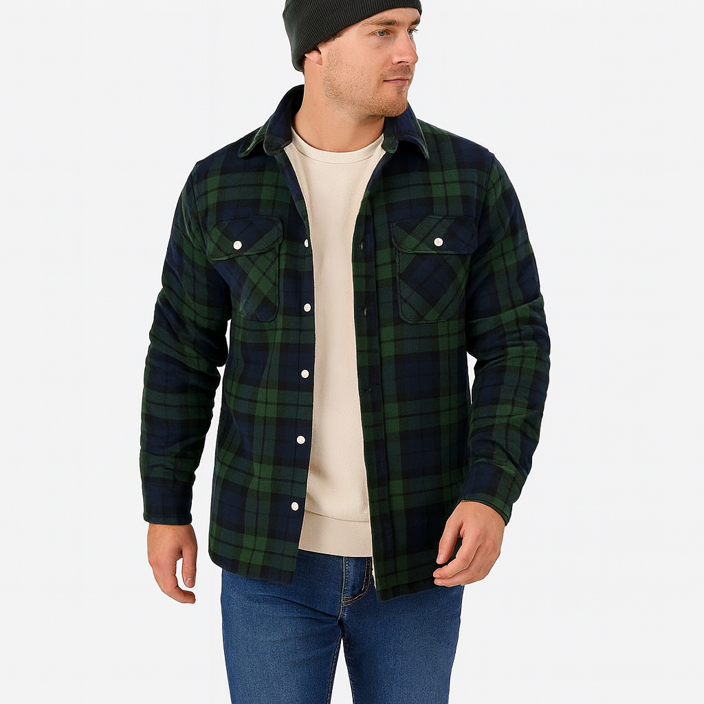 Men’s Lightweight Fleece-Lined Jacket – Spring Insulated Layer