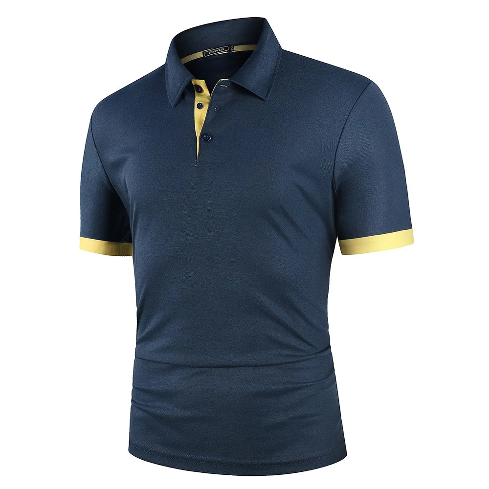 Men’s Slim Lightweight Blue Polo Shirt – Smart Spring Top