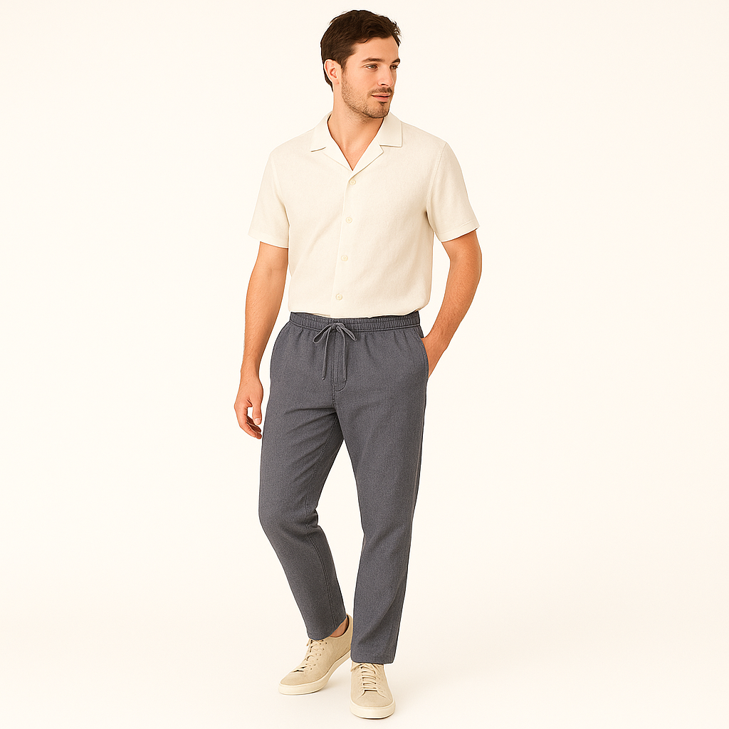 Men's Regular Fit Linen Trousers – Classic Summer Smart Casual