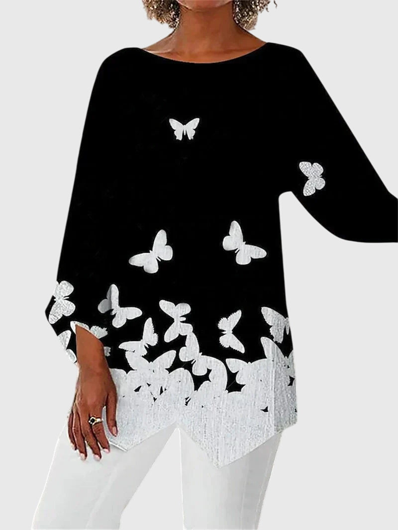 A Stylish Women's Top | Chic Printed Crew Neck 4