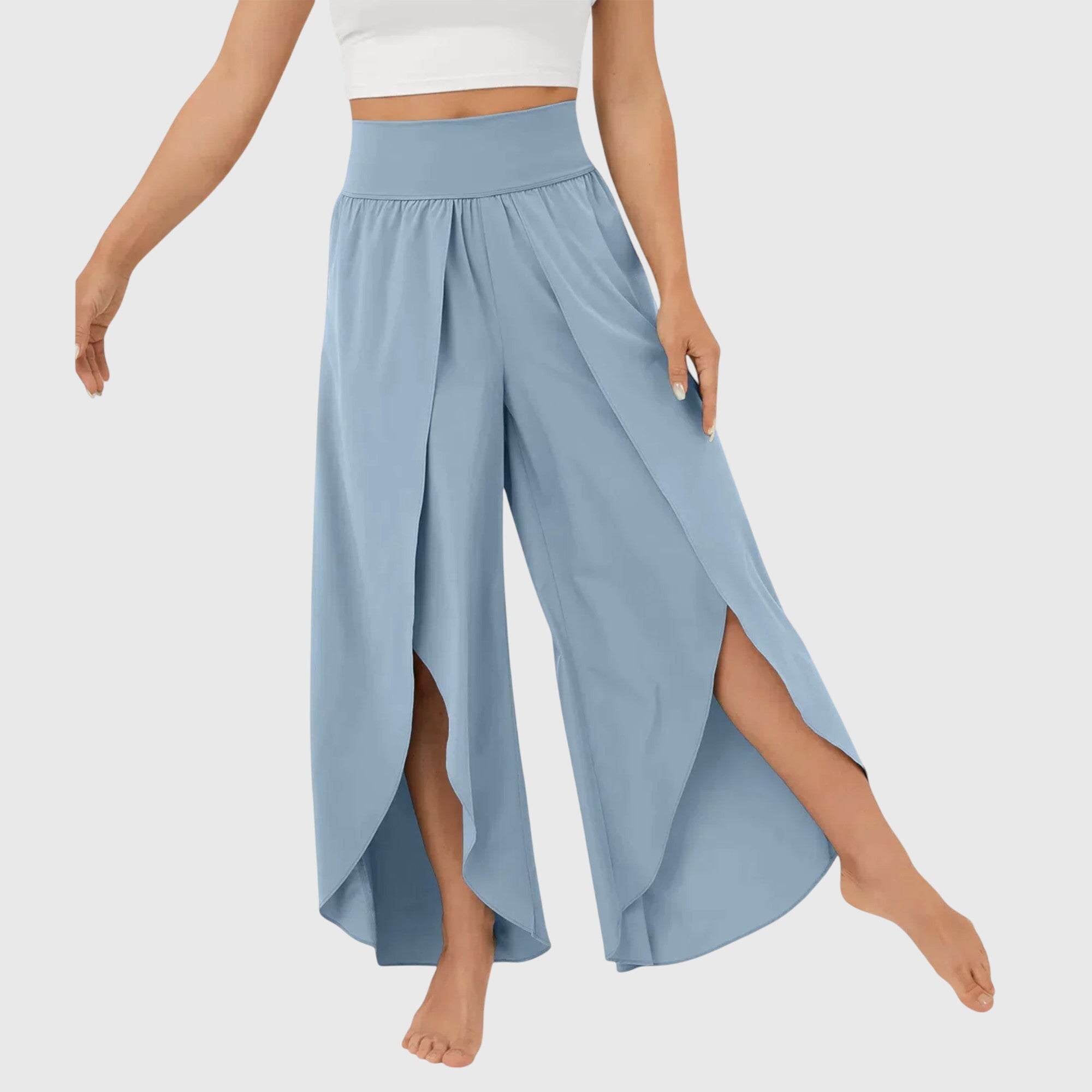 Airy Women's Wide Leg Pants | Lightweight Flared Design, Integrated Shorts 0