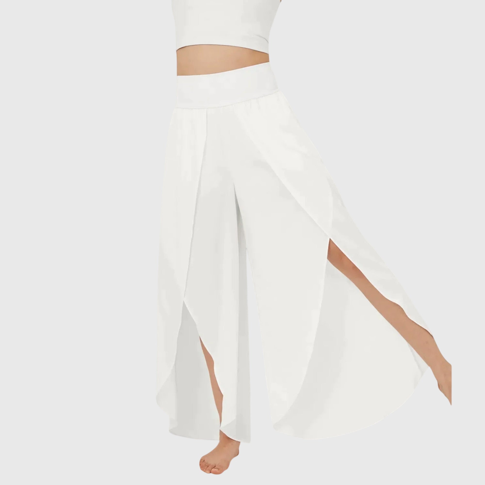 Airy Women's Wide Leg Pants | Lightweight Flared Design, Integrated Shorts 10