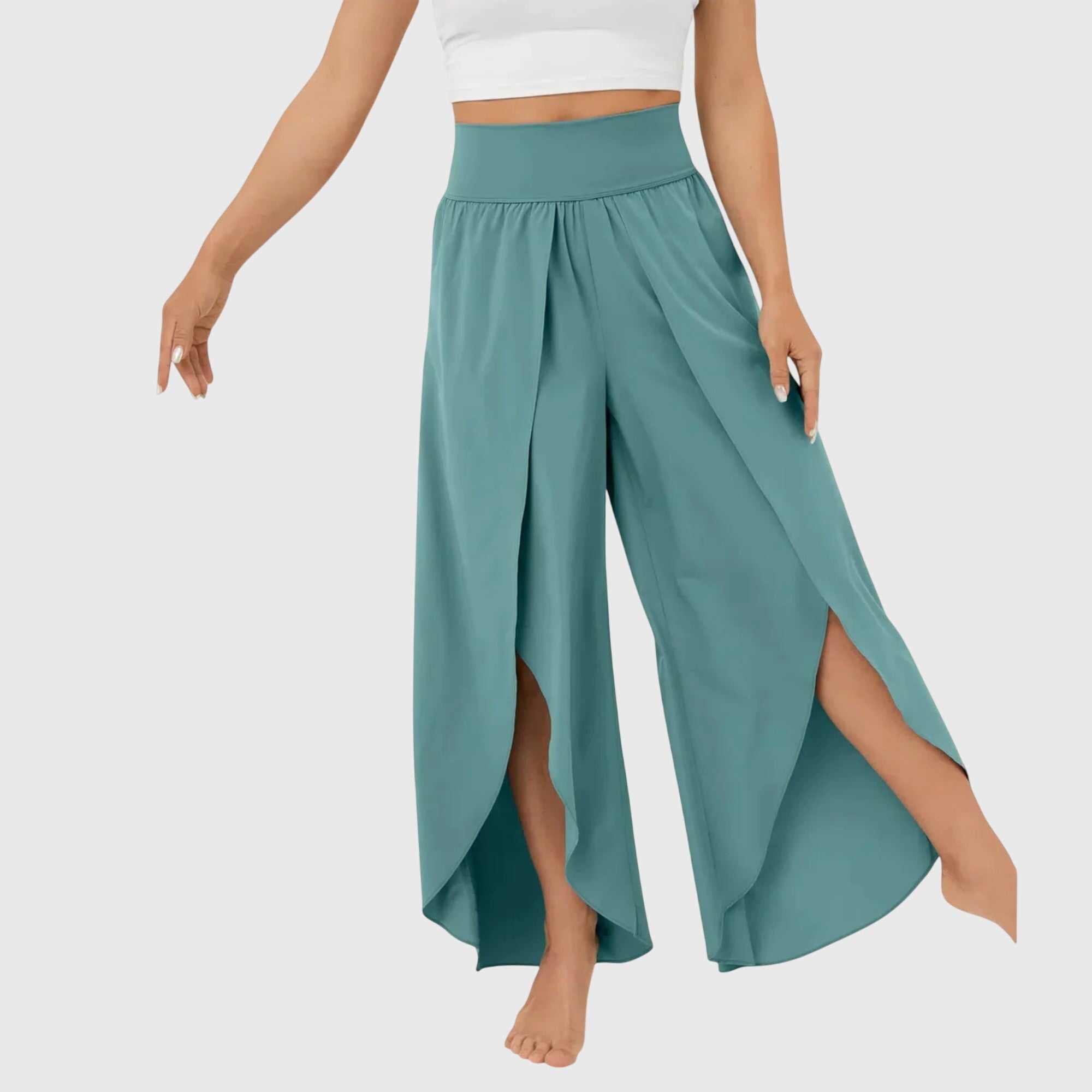 Airy Women's Wide Leg Pants | Lightweight Flared Design, Integrated Shorts 2