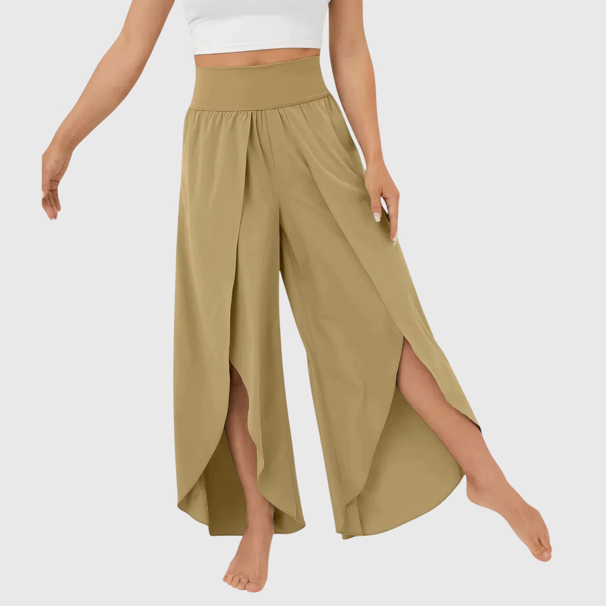 Airy Women's Wide Leg Pants | Lightweight Flared Design, Integrated Shorts 7
