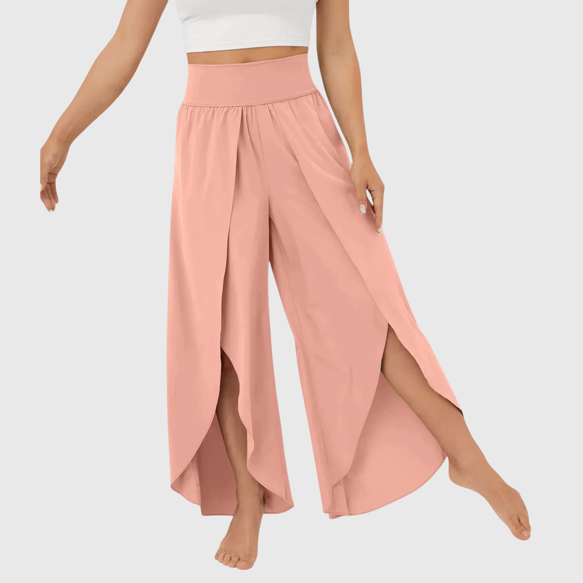 Airy Women's Wide Leg Pants | Lightweight Flared Design, Integrated Shorts 8