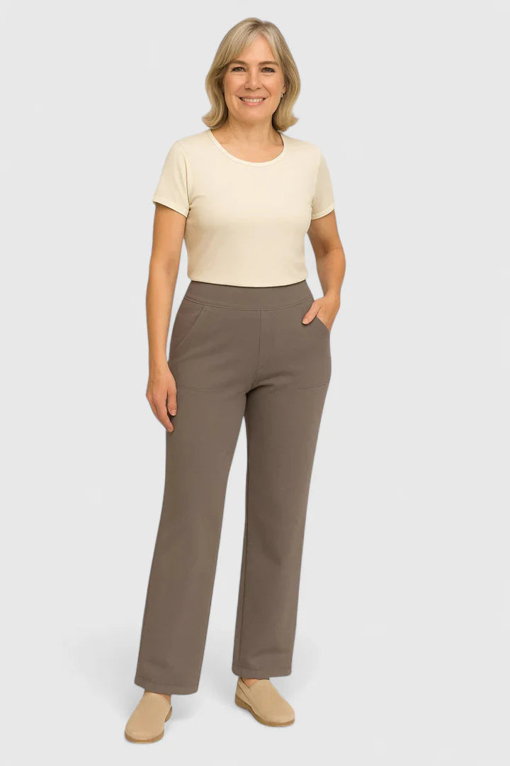 Ame Women's Pants | Elastic Waistband, Straight Leg Design 1