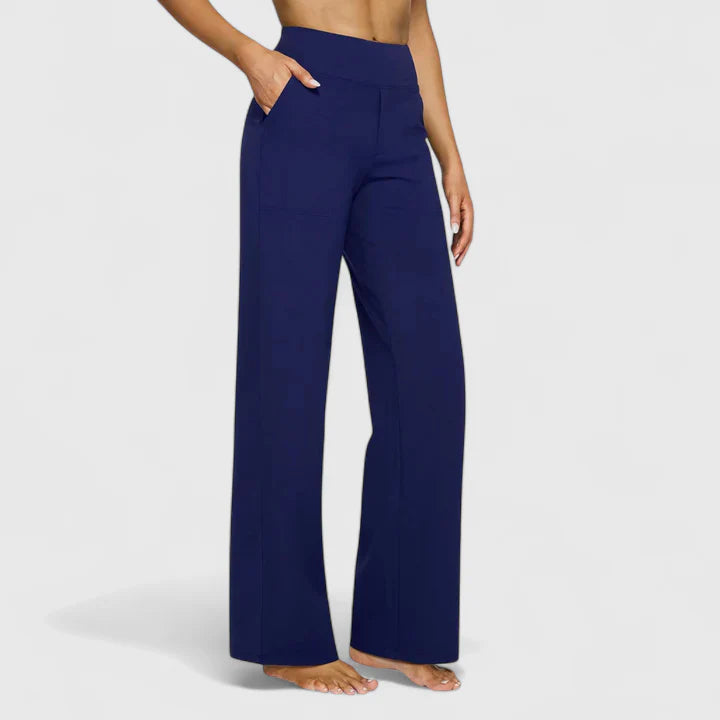 Ame Women's Pants | Elastic Waistband, Straight Leg Design 10