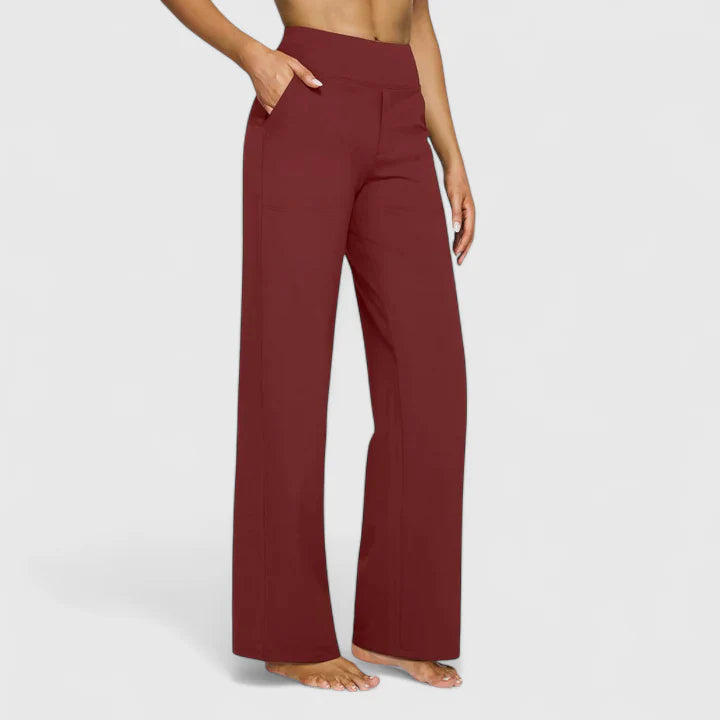 Ame Women's Pants | Elastic Waistband, Straight Leg Design 11