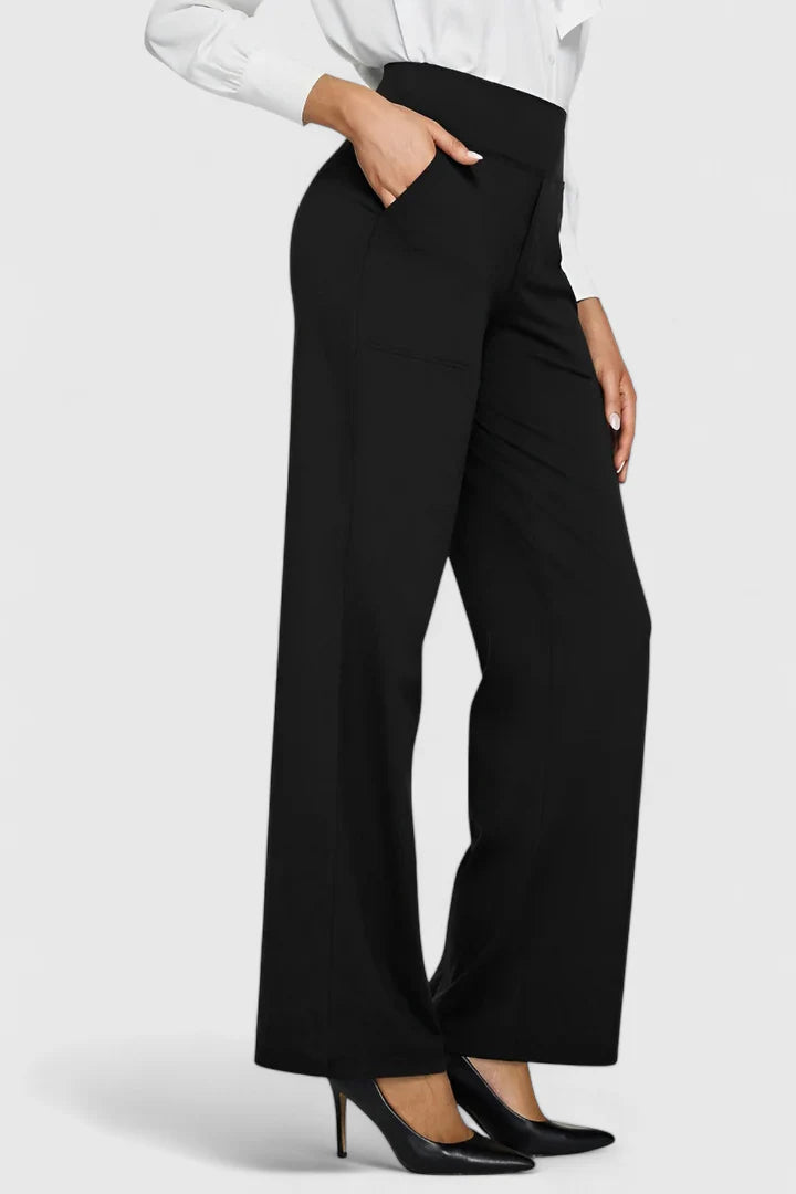 Ame Women's Pants | Elastic Waistband, Straight Leg Design 12