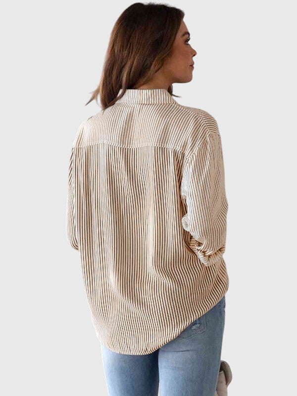 Ariana Women's Collared Neck Shirt | Striped Design, Versatile 7