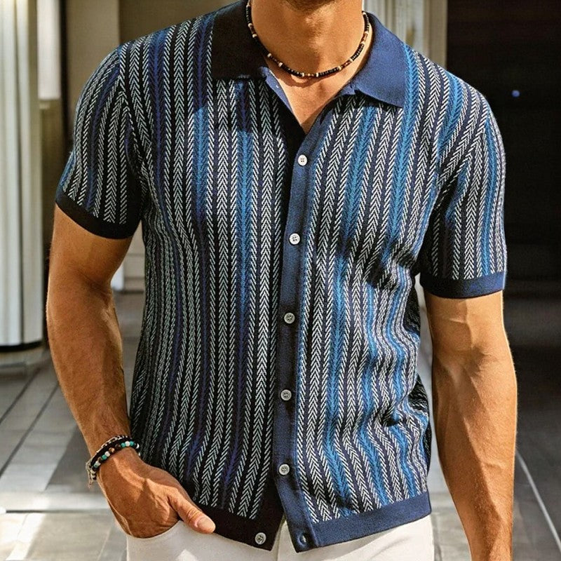 Ava Men's Dress Shirt | Organic Cotton Blend, Herringbone Pattern 3