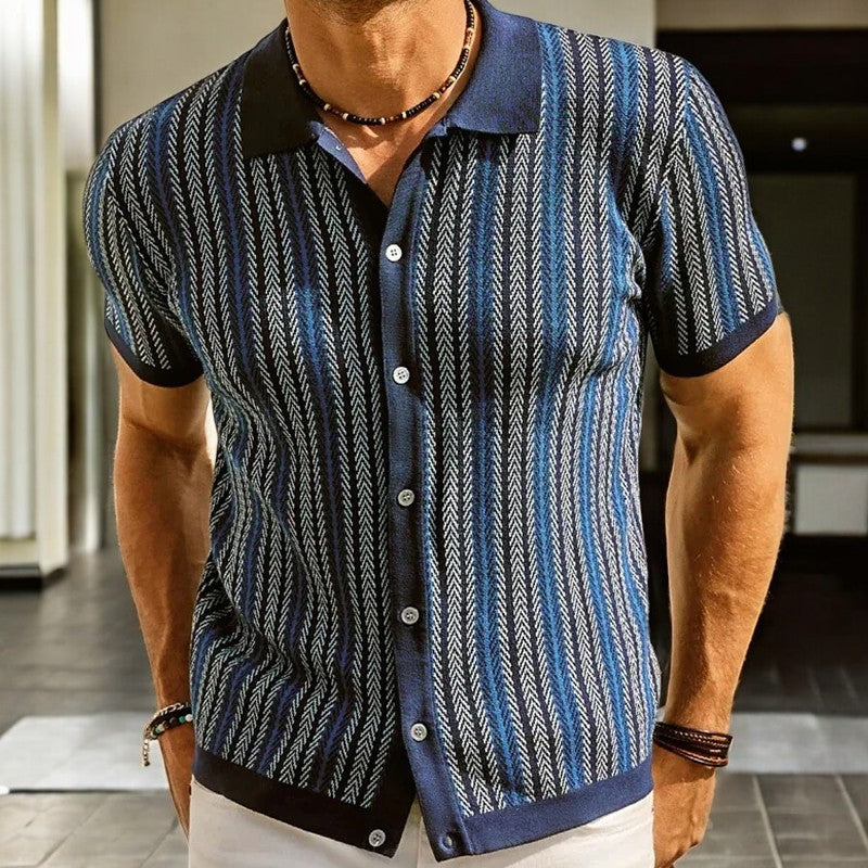 Ava Men's Dress Shirt | Organic Cotton Blend, Herringbone Pattern 4