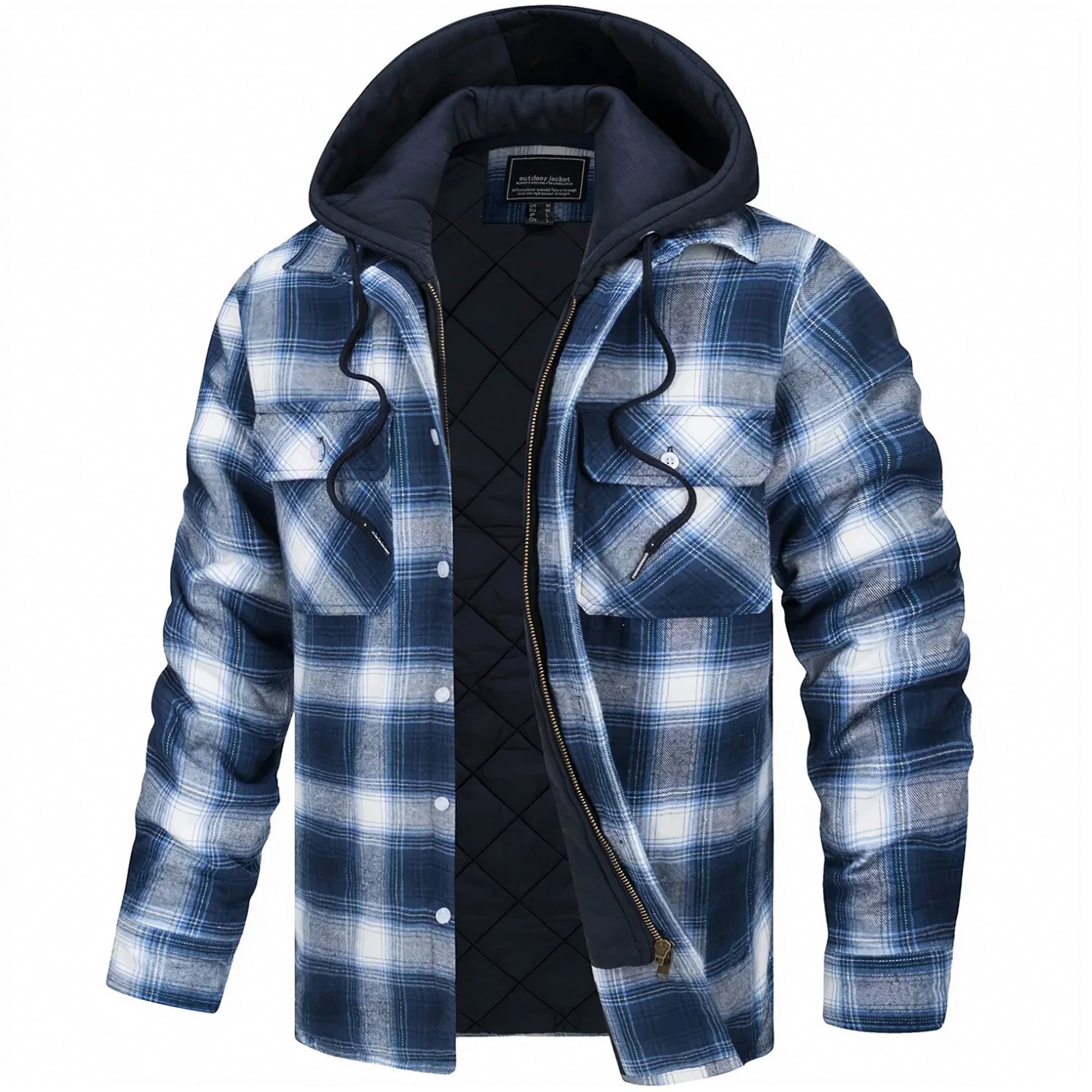 Men’s Checked Wool-Look Winter Jacket – Warm Patterned Layer