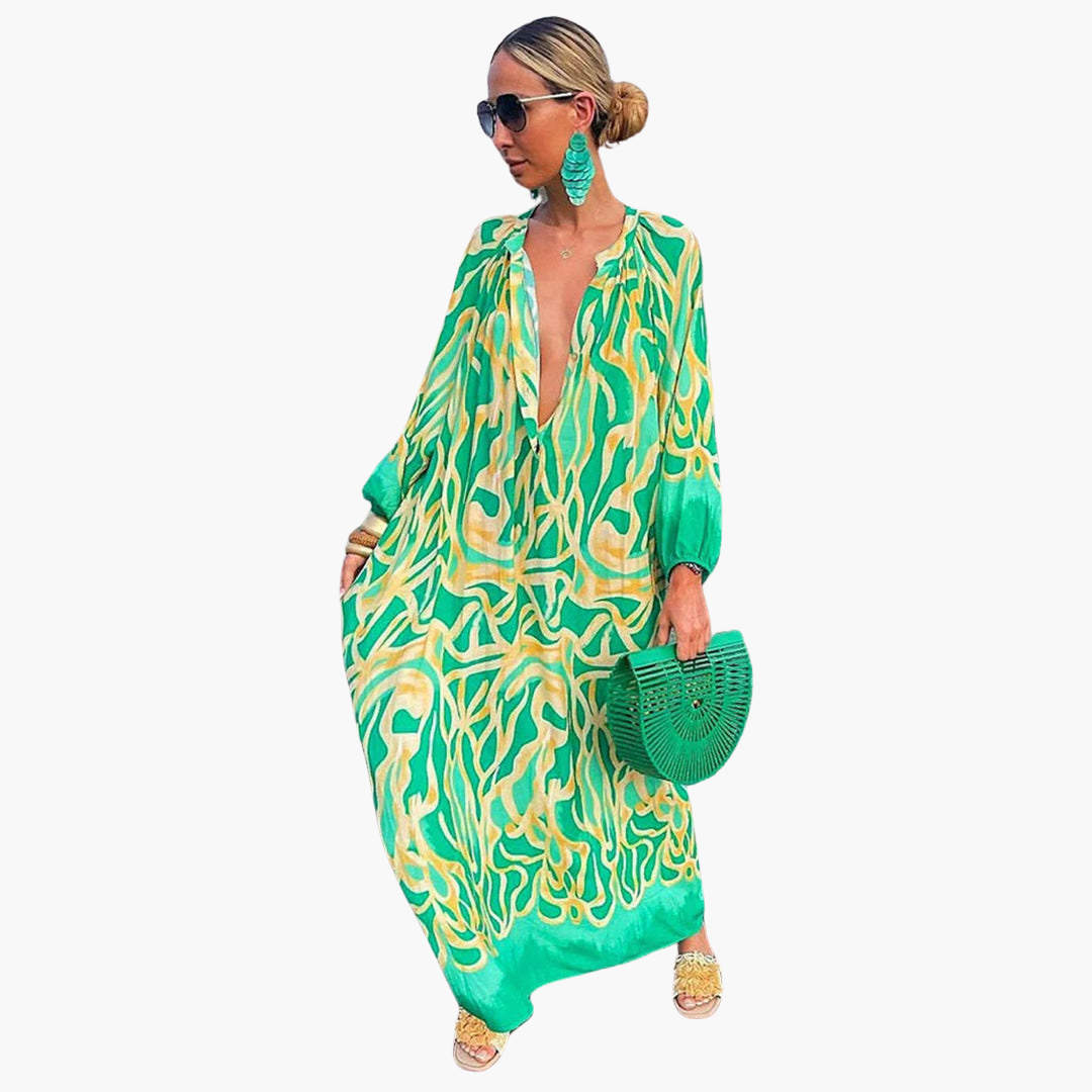 Breezy Women's Maxi Dress | Floral Print, Boho Style 0